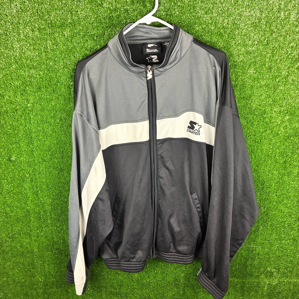 STARTER Men's Black and Gray Windbreaker